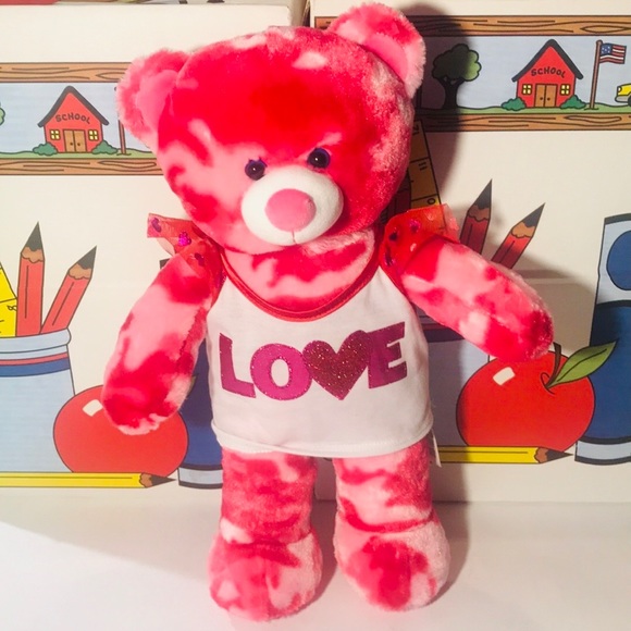 pink camo teddy bear